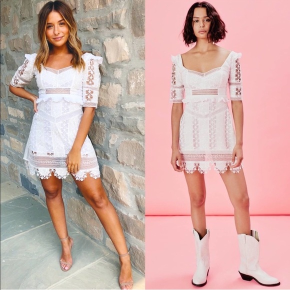 For Love And Lemons Dresses & Skirts - For Love and Lemons Amandine Dress White Lace - M